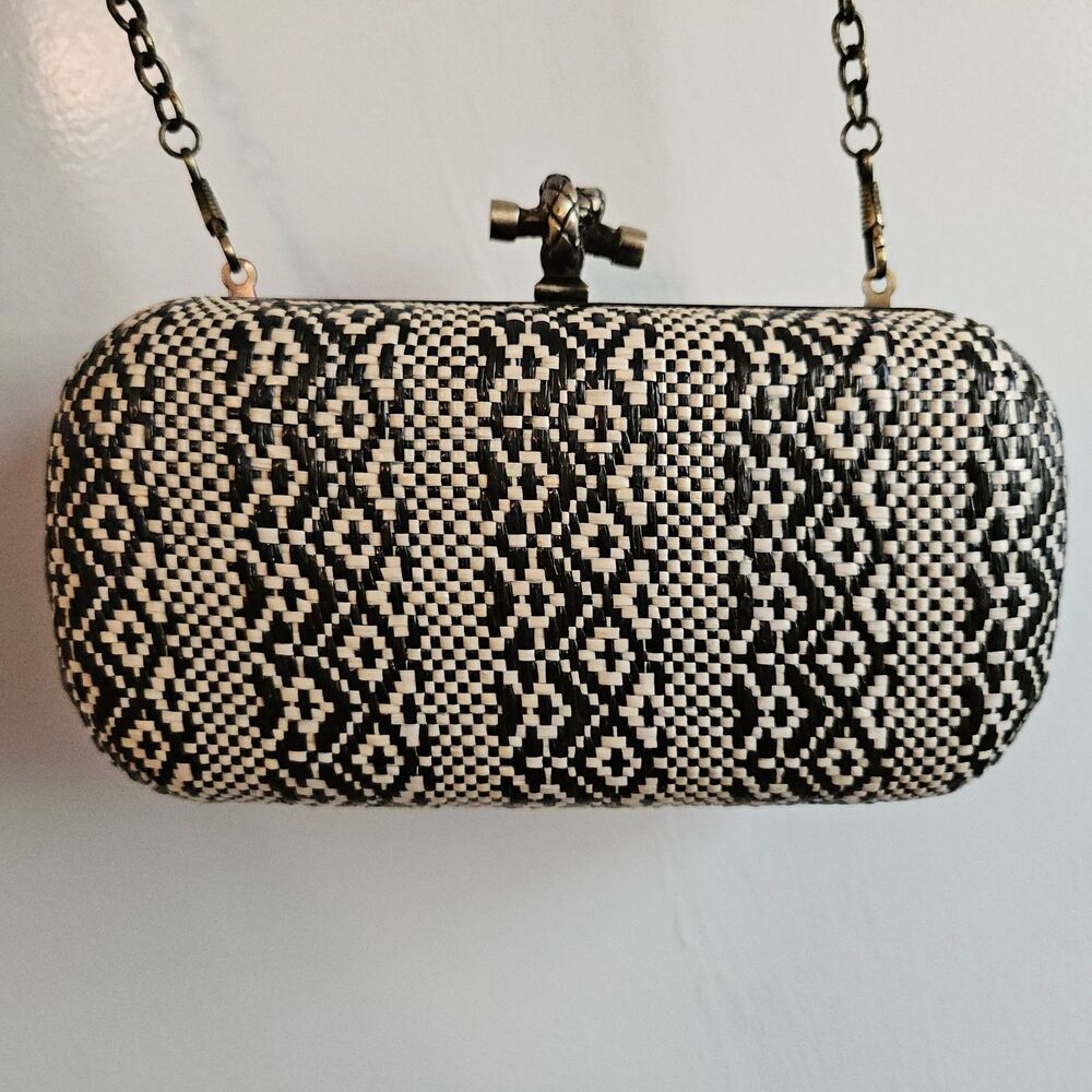 Miztique Unique Woven Clutch with Optional Chain Shoulder Strap